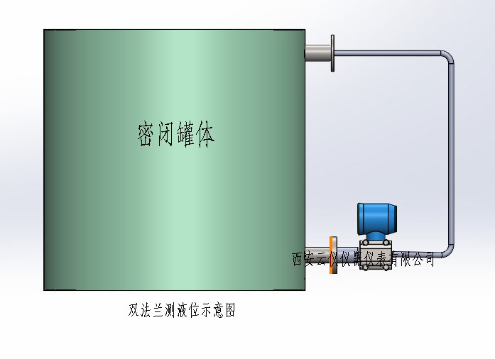 双法兰液位变送器示意图